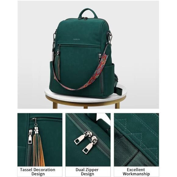 Leather Backpack Purse for Women – Designer Travel Backpack - Picture 4 of 7